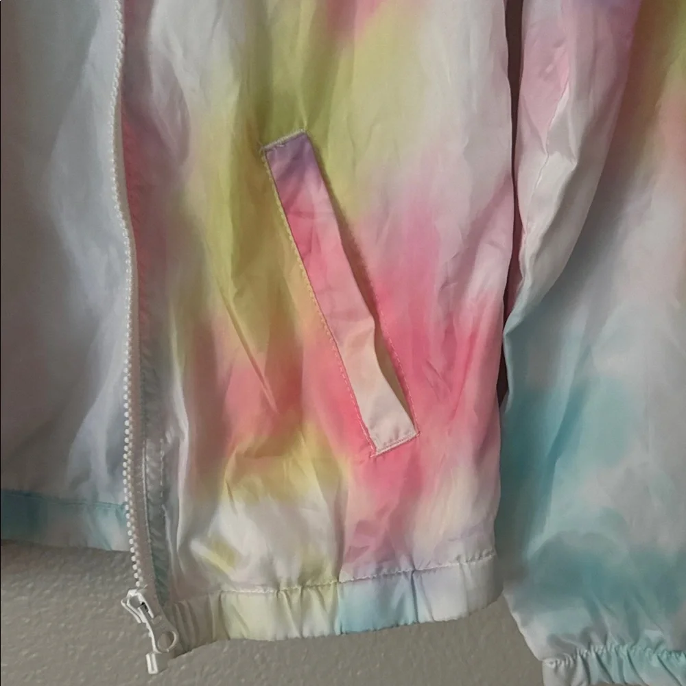 Justice Girls Tie-Dye Windbreaker Jacket - Pink, Blue, Purple, Yellow